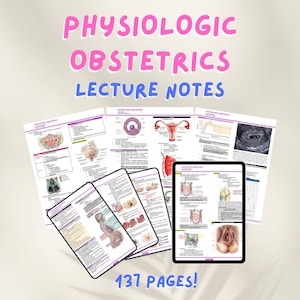 Notas de aula de obstetrícia fisiológica OB Maternidade Gravidez Notas de tecnologia médica Resumo para impressão do Guia de estudo da escola MedTech Transes