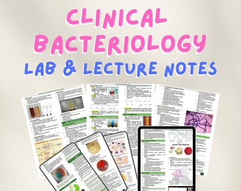 Clinical Bacteriology Lab & Lecture Notes Medical Technology Notes Printable Summary of Medical Notes MedTech Transes School Study Guide