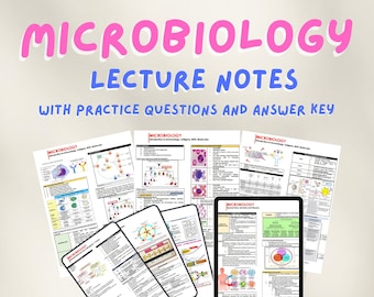Microbiology Lecture Notes with Practice Questions and Answer Key Medical Technology Notes Printable Summary Transes School Study Guide