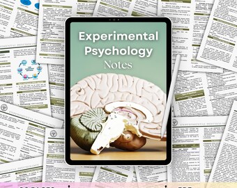 Experimental Psychology Notes | Psychology Study Guide | Printable PDF (Digital Download)