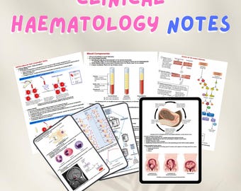 Clinical Hematology Notes of Anatomy, Physiology, and Pathology A & P Nursing Notes Study Guide NCLEX Medical Notes