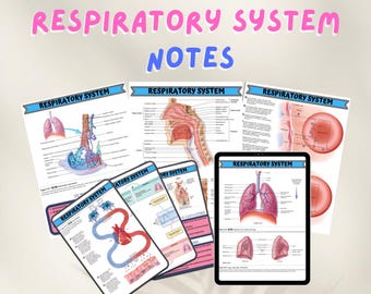 Apuntes sobre el sistema respiratorio / Guía de estudio de anatomía y fisiología para estudiantes de enfermería y medicina / PDF imprimible