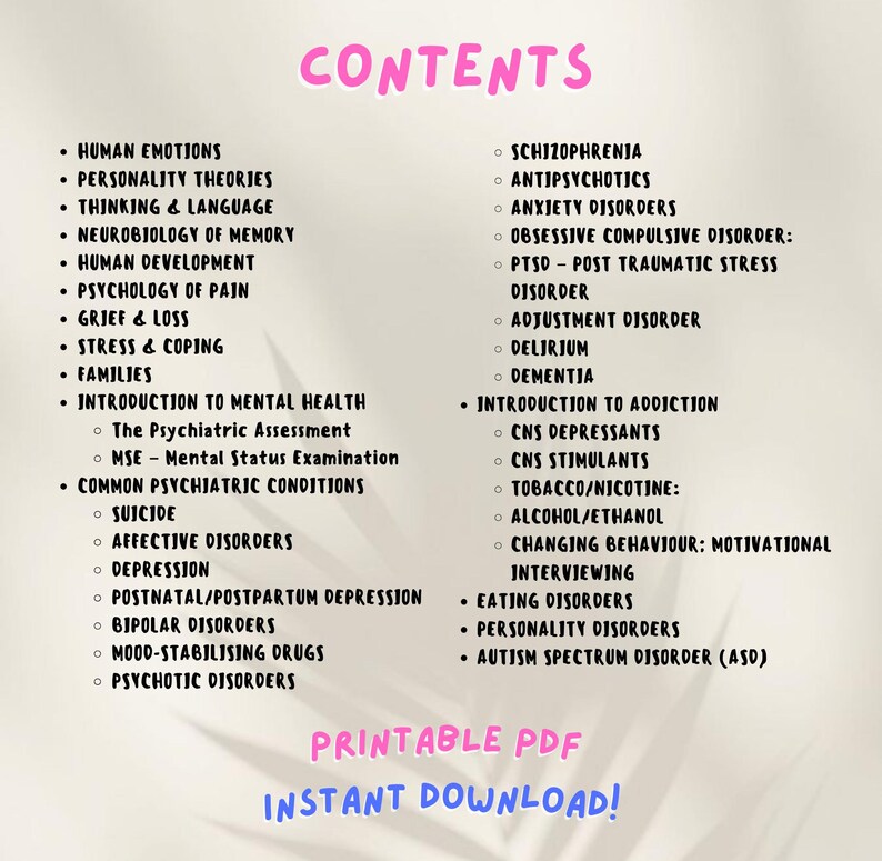 Mental Health & Psychiatry Notes | Study Guide for Nursing, Med and ...