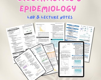Notas de aula e laboratório de Bioestatística e Epidemiologia | Guia de Estudos MedTech | PDF para impressão