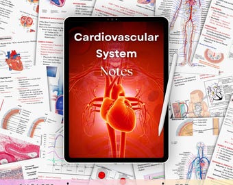 Apuntes del sistema cardiovascular / Guía de estudio de anatomía, fisiología y patología para estudiantes de enfermería y medicina / PDF imprimible (descarga digital)
