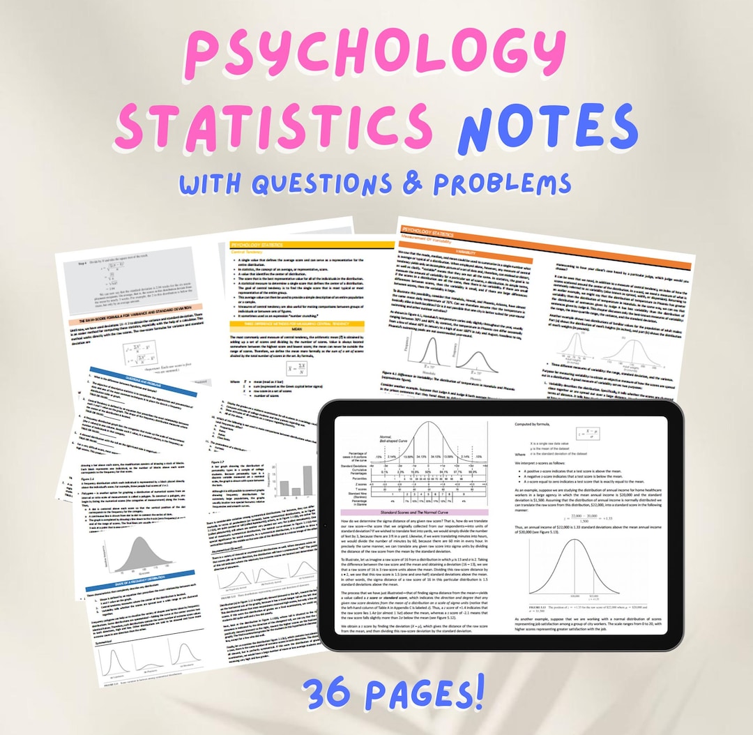 Statistic Notes Example Psychology Statistics Notes | Psychological Statistics Study Guide for ...