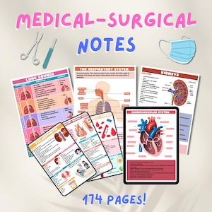 Bundle de notes Med-Surg Notes médico-chirurgicales Notes sur les soins infirmiers Feuilles d'étude sur les soins infirmiers sur les troubles liés aux écoles d'infirmières Guide d'étude NCLEX