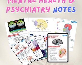 Mental Health and Psychiatry Notes - Comprehensive Study Guide for Medical Students & Professionals Nursing Notes
