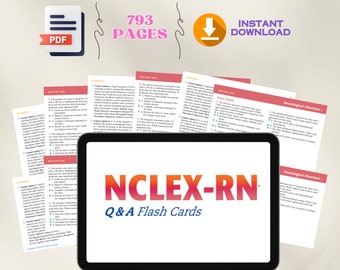 NCLEX-RN Q&A Flashcards: Nursing Study Guide (Digital Download)