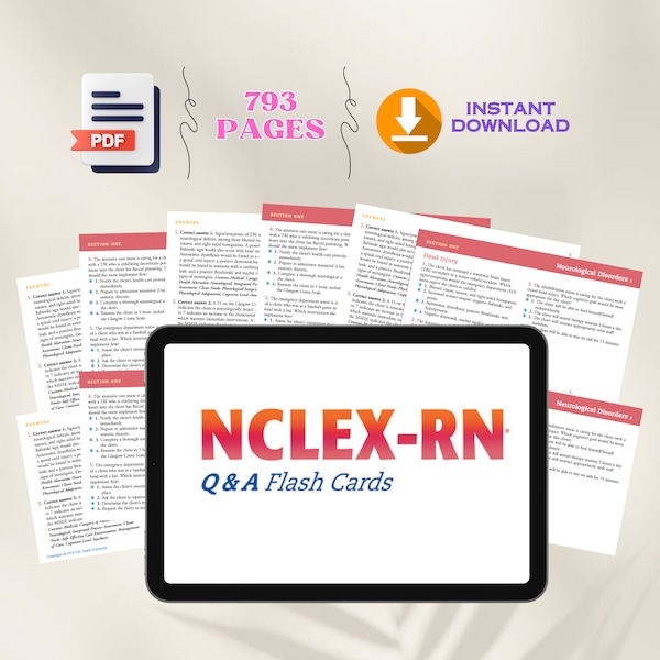 Nclex Study Flash Cards Etsy