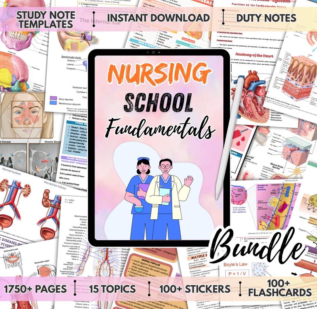 Nursing School Fundamentals Bundle | Anatomy & Physiology Study Notes I ...