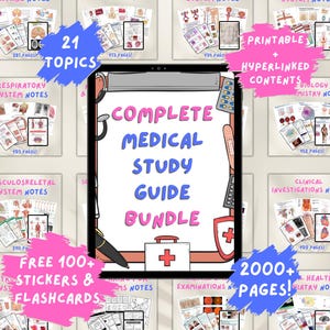 Pacchetto completo di guide per lo studio medico - Guida completa allo studio per studenti e professionisti di medicina Pacchetto di appunti infermieristici