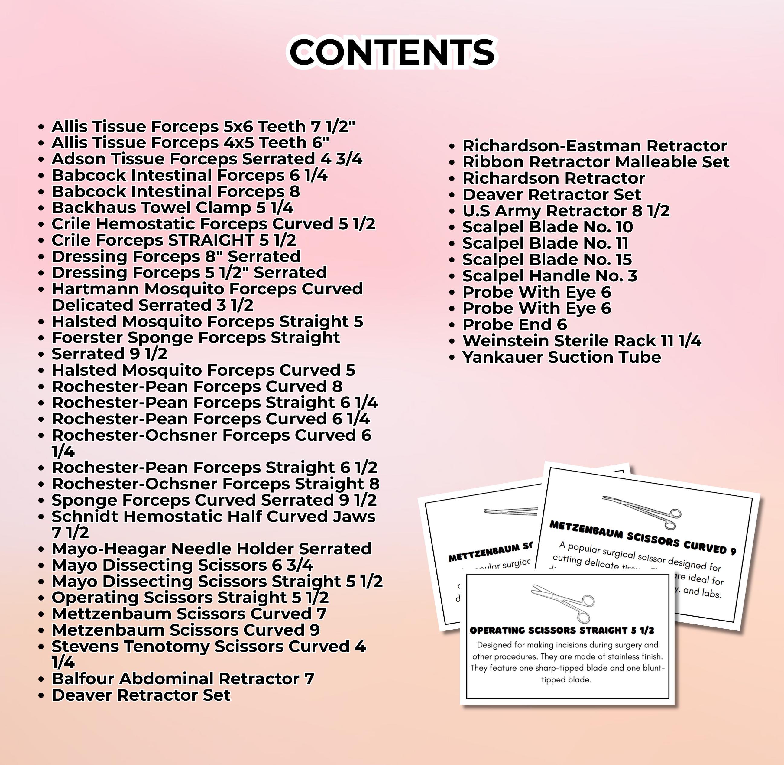 Surgical Tools Worksheet.pdf Surgical Instruments Flashcards | Operating Room Instruments Study ...