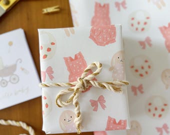 Baby Girl Shower Wrapping Paper, Girl Shower, Baby Girl, Baby Shower, Baby Shower Gift, Baby Shower Gift Idea, Cute Girl Gift Wrap
