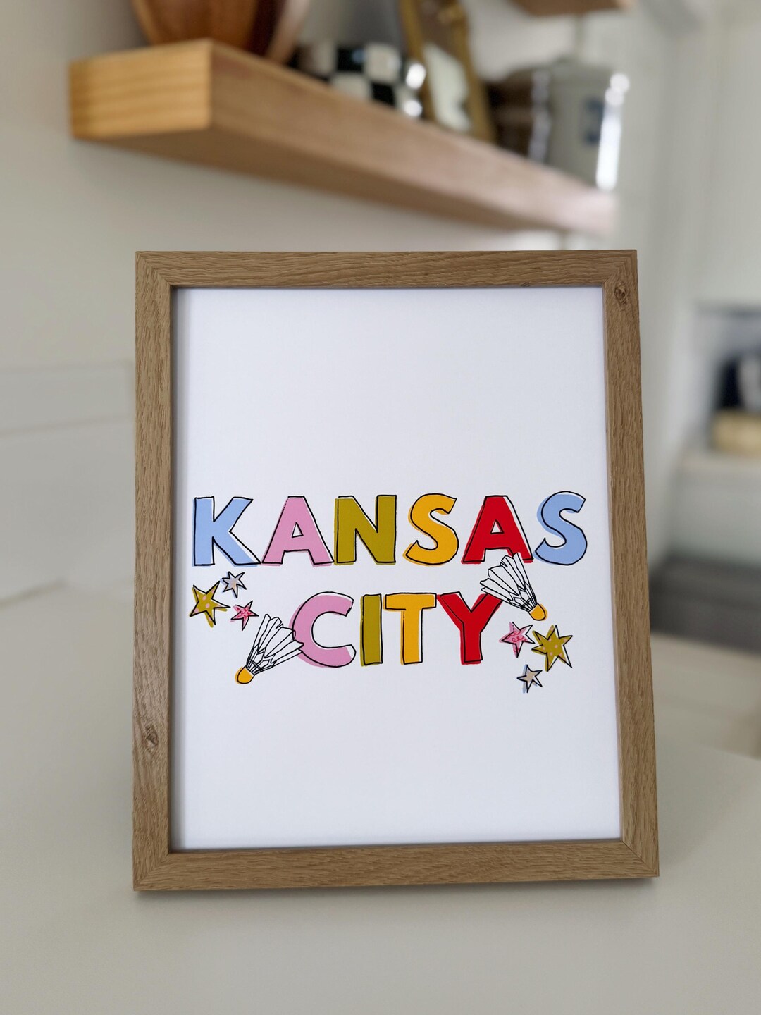 Kc Box Letters Kansas City Art Print, Colorful KC Wall Art, Bubble Letter Kansas City ...