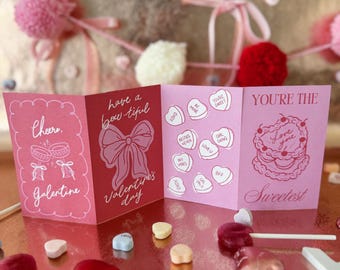 Galentine's Day Cards, Valentine's Day Card Pack, Nostalgic Perforated Valentines, Cute Valentine Pack, Perforated Valentine's Day Cards