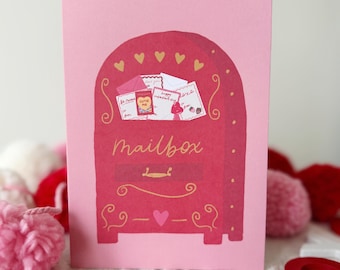 Valentine's Day Card, Cute Valentine's Day Stationery, Valentines Day Cards Mailbox, Valentine's Day Candy, Cute Vday Card, Gift for Her