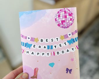 Birthday Card, Friendship Bracelet Card, Best Era Yet Bday, Cute Card For Her, Happy Birthday Card, Teenage Birthday Girl Party