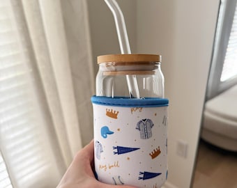 Kansas City Baseball Iced Coffee Coozie, KC Baseball, Reusable Drink Sleeve, Kansas City Gift, Coffee Sleeve, KC Gift, Coffee Gift