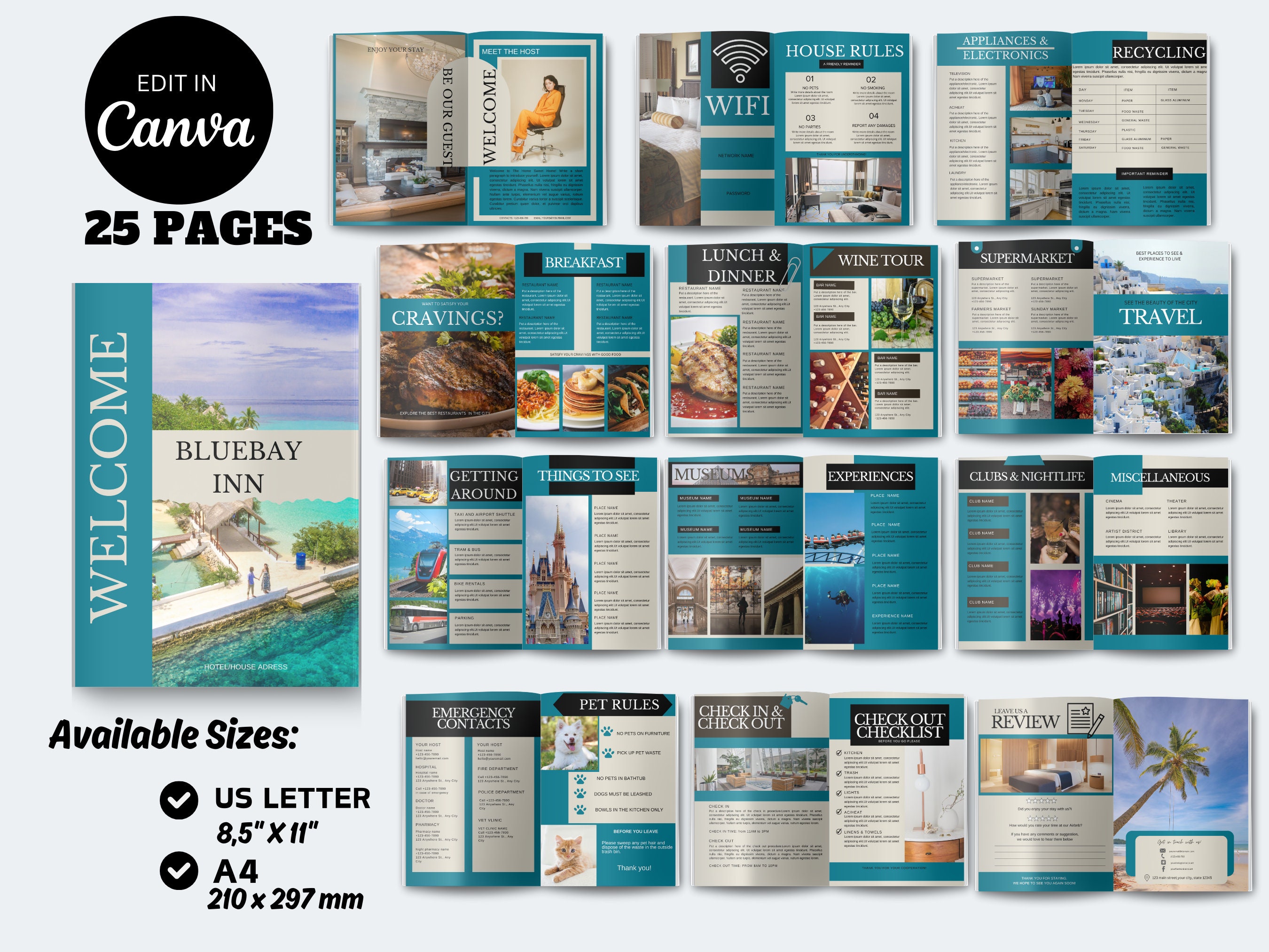 Airbnb Host Bundle | Airbnb Welcome Book Template,beach House Host ...