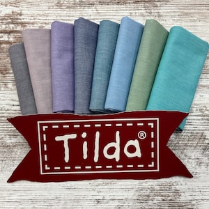 Tilda Chambray 8pc Fat Quarter Cool Bundle