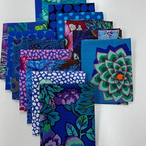 10 Kaffe Fassett DARK BLUE Fat quarter bundle