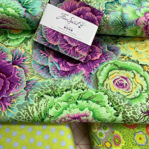 Kaffe Fassett MEADOW charm and Jelly roll fabrics sold by the half yard
