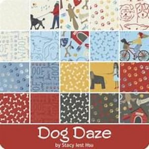Dog Daze - Sold by the half yard, by Stacy Iest Hsu for Moda Fabrics