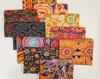 10 Kaffe Fassett NEW Ochre/Plum Fat quarter bundle