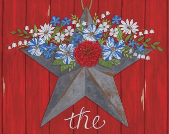American the Beautiful Panel OOP, Rare, Moda, Red or White background