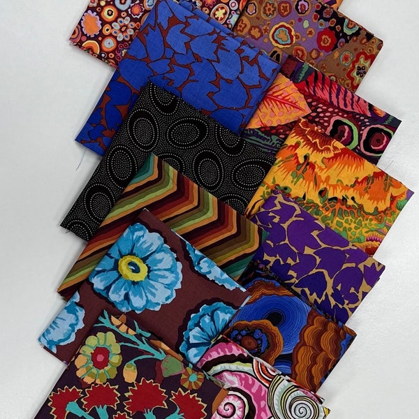 Lot de 10 quartiers gras Kaffe Fassett BRUN