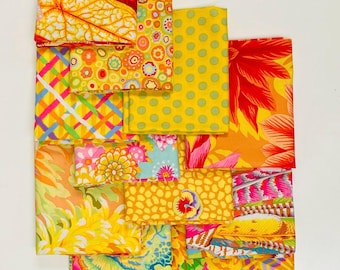 10 Kaffe Fassett YELLOW Fat quarter bundle