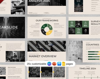 Market Analysis Template | Market Research | Portfolio Presentation Template | Customizable Canva | PowerPoint | Google Slides | Keynote