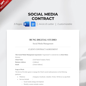 Social Media Contract Templates - eForms