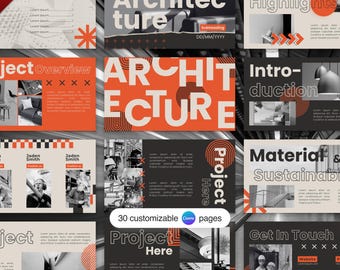 Architecture Portfolio Template, Architect Template Canva, Interior Design Editable Portfolio, Architect CV, Architecture Presentation