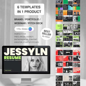Canva Presentation Template: 170+ Slides, Portfolio, Brand Strategy, Branding, Architecture, Webinar
