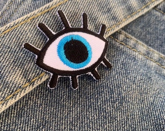 Evil Eye iron on Patch , Sew On Embroidered Patch Appliqués