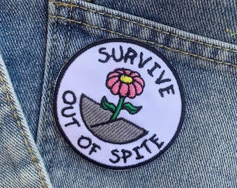 Survive out of spite iron on Patch , DIY Patch for Jacket, Backpack, Jeans