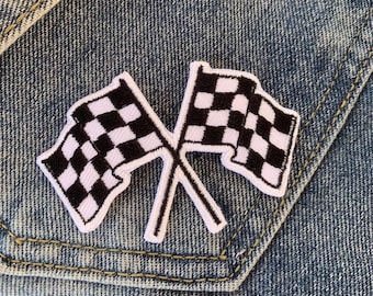 Patch drapeau de course à repasser, patch DIY pour veste, sac à dos, jean