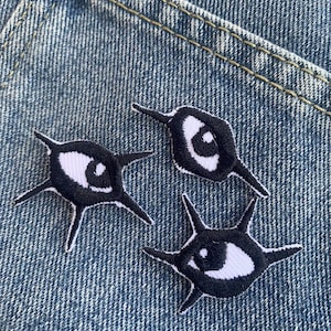 3 Eyes iron on Patch , Sew On Embroidered Patch Appliqués