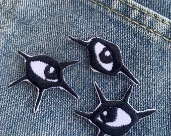 3 Eyes iron on Patch , Sew On Embroidered Patch Appliqués