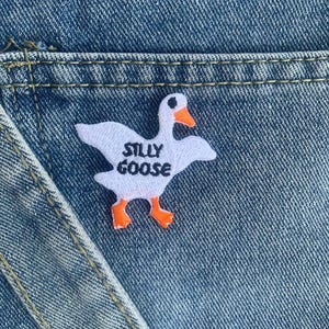 Silly Goose passar a ferro em Patch, Costurar em Patch Bordado Apliques