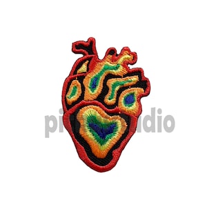 Heart iron on Patch , Sew On Embroidered Patch Appliqués