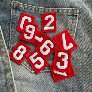 Number 0-9 iron on Patch , DIY Patch for Jacket, Backpack, Jeans , Hook & Loop