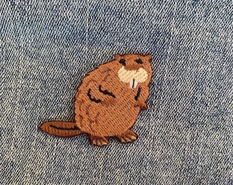 Cute Beaver Tiny Beaver iron on Patch , Aesthetic Patch for Clothes, Bags, Hats