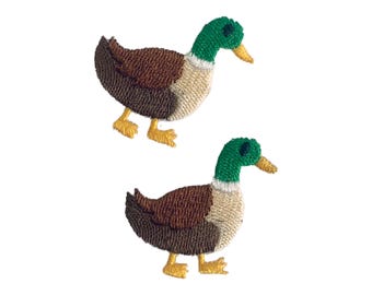 2 Pcs Tiny Mallard Duck iron on Patch , DIY Patch for Jacket, Backpack, Jeans