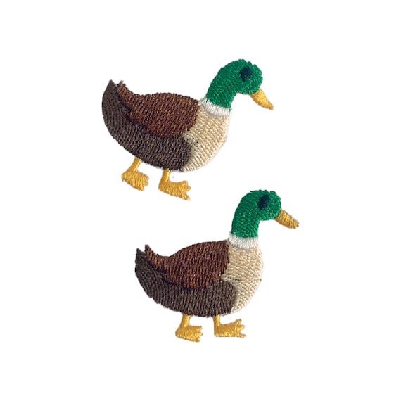2 Pcs Tiny Mallard Duck iron on Patch , DIY Patch for Jacket, Backpack, Jeans