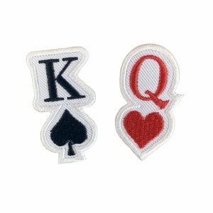 2 stuks koning en koningin opstrijkbare patch, naai geborduurde patch-applicaties