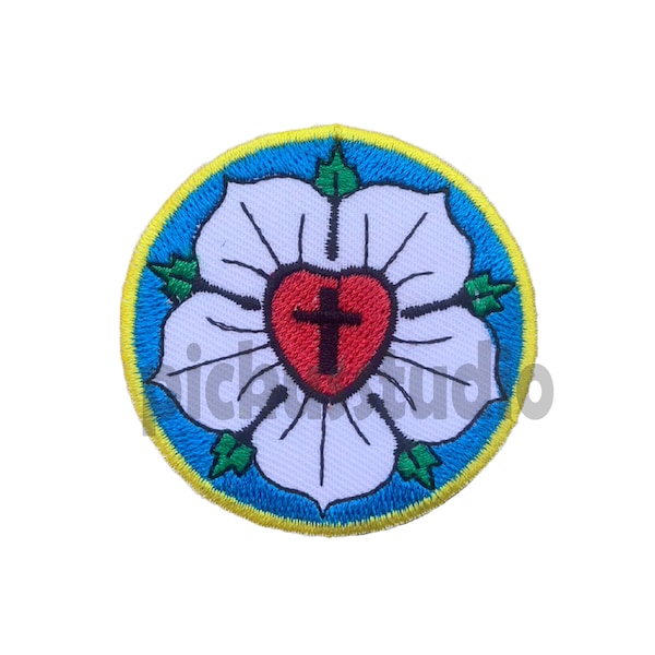 Luther Rose iron on Patch , Sew On Embroidered Patch Appliqués