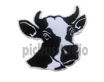 Cow iron on Patch , Sew On Embroidered Patch Appliqués